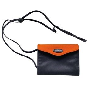 SAMSONITE AIRPORT PASSPORT ID AND TICKET WALLET gray orange